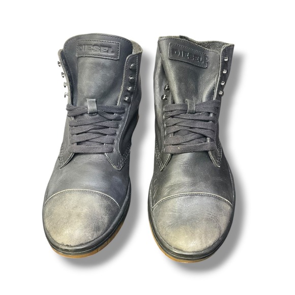 Diesel Basket Tatra Mens Black‎ Leather High Top Sneakers Boots US 10 main image 7